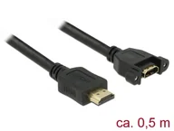 Kable - DeLOCK 85463 kabel HDMI 0,5 m HDMI Typu A (Standard) Czarny - miniaturka - grafika 1