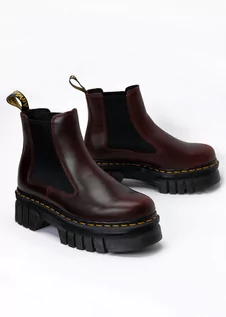 Botki damskie - Sztyblety damskie bordowe DR. MARTENS AUDRICK CHELSEA - Dr. Martens - grafika 1