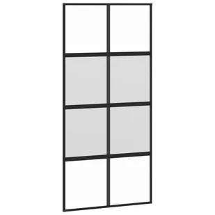 Drzwi przesuwne, czarne, 102,5x205cm, szkło hartowane aluminium 8721012120587 - Drzwi wewnętrzne - miniaturka - grafika 3