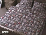 Pościel - Extrapościel Pościel z kory 160x200 szara serca różowe 617E zamek 825N - miniaturka - grafika 1