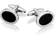Spinki do mankietów i krawatów - Spinki do mankietów Czarny Onyks SD-0204 - miniaturka - grafika 1