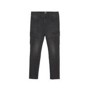 Spodnie męskie - Cropp - Czarne jeansy skinny cargo - Czarny - miniaturka - grafika 1