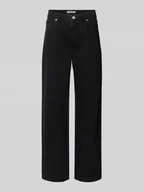 Spodnie damskie - Jeansy z prostą nogawką i 5 kieszeniami - miniaturka - grafika 1