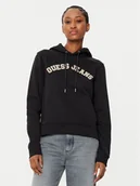 Bluzy damskie - Guess Jeans Bluza W5RQ17 K68I4 Czarny Regular Fit - miniaturka - grafika 1