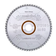 Tarcze do pił - Metabo Tarcza do cięcia paneli laminowanych 216x30 mm 60T - miniaturka - grafika 1