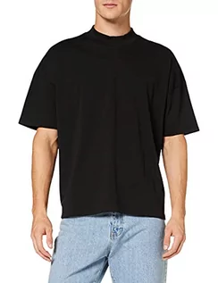 Koszulki męskie - Urban Classics Męski t-shirt oversize Mock Neck, czarny, M - grafika 1