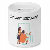 Skarbonki - SKARBONKA FRYZJERKI FRYZJERA ŚCINAMY KOŃCÓWKI? z Nadrukiem ze Zdjęciem - miniaturka - grafika 1