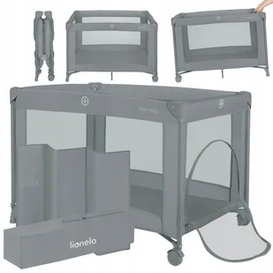 Łóżeczko dziecięce turystyczne składane materac 2 koła torba Lionelo Amelie - Łóżeczka i kojce - miniaturka - grafika 1