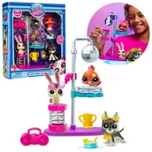 Figurki dla dzieci - Littlest Pet Shop Zestaw figurek Disco Night, zwierzątka + akcesoria, ruchome figurki kolekcjonerskie 4+ - miniaturka - grafika 1