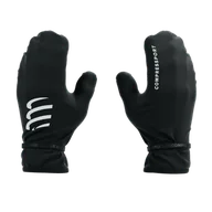Rękawiczki sportowe męskie - COMPRESSPORT Wodoodporne rękawice biegowe HURRICANE WATERPROOF MITTENS black - miniaturka - grafika 1