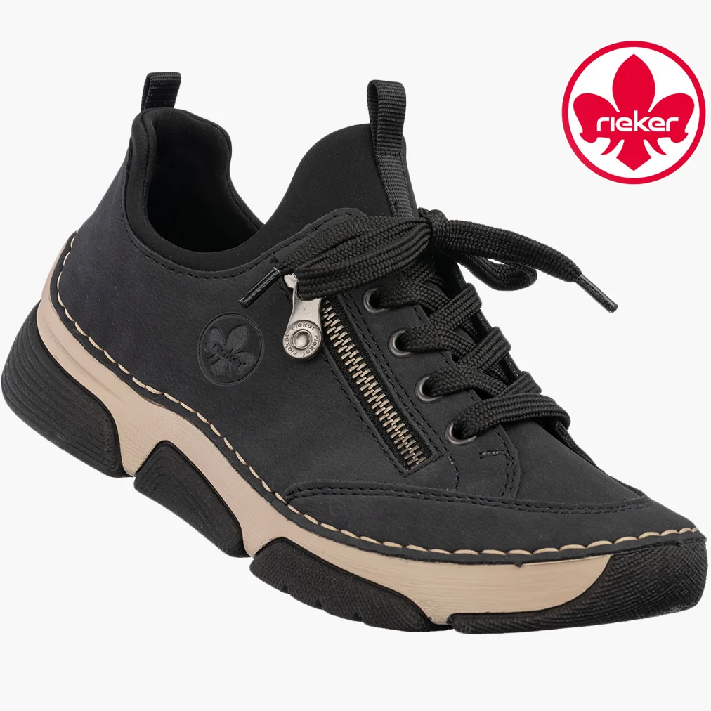 Półbuty Damskie Ekoskóra RIEKER Buty Sportowe Casual Granatowe 45973-17 36