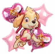 Balony i akcesoria - Balon Foliowy na Hel Zestaw - PSI PATROL - Różowy - 5szt - miniaturka - grafika 1
