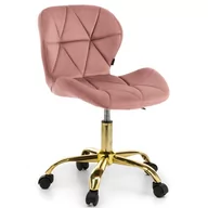 Krzesła - Krzesło obrotowe różowe ART118S / welur #44 złote nogi - miniaturka - grafika 1