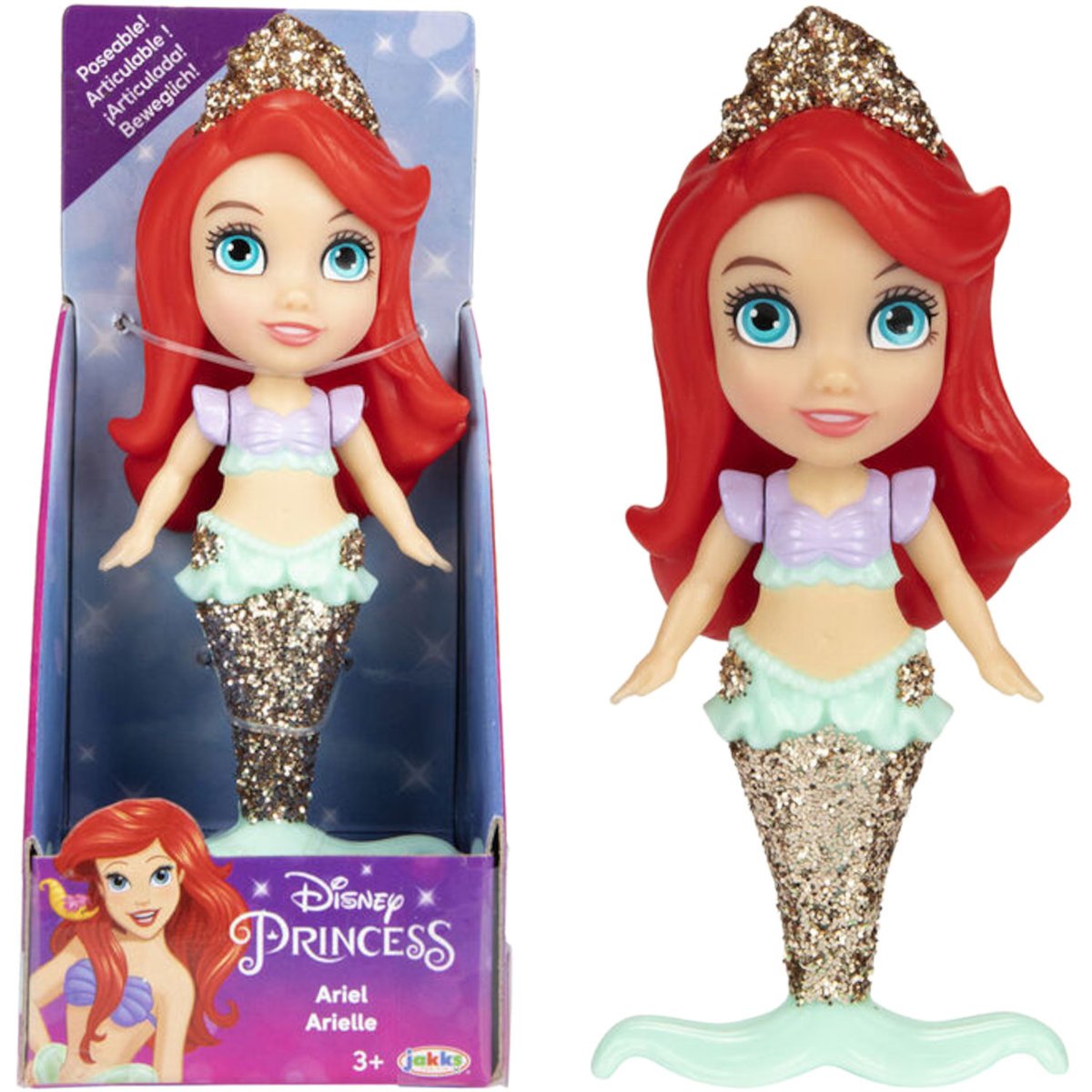 DISNEY PRINCESS KSIĘŻNICZKA JAKKS MINI FIGURKA SYRENKA ARIEL ARIELKA
