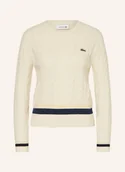 Swetry damskie - Lacoste Sweter beige - LACOSTE - miniaturka - grafika 1