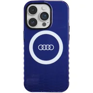 Etui i futerały do telefonów - Audi IML Big Logo MagSafe Case iPhone 14 Pro 6.1" niebieski/navy blue hardcase AU-IMLMIP14P-Q5/D2-BE - miniaturka - grafika 1