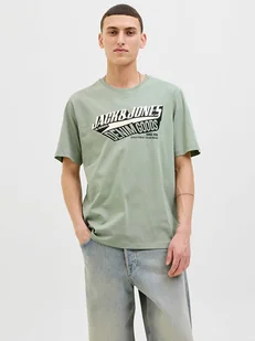 Jack & Jones Koszulka "Jjelogo" w kolorze zielonym - Koszulki męskie - miniaturka - grafika 1