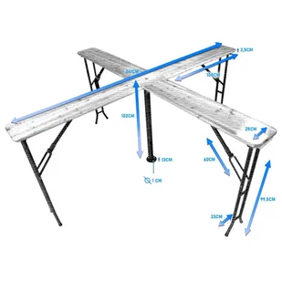 Krzyżowy stół barowy piwny składany - Meble ogrodowe - miniaturka - grafika 16
