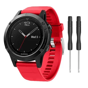 Gumowy pasek Alogy karbon do Garmin Fenix 5/5 Plus/6/6 Pro Malinowy - Akcesoria do smartwatchy - miniaturka - grafika 1
