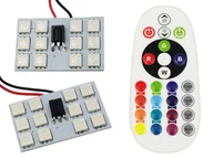 Żarówki samochodowe - 2x Panel Led 24 Diody Rgb Żarówki Kolorowe Pilot - miniaturka - grafika 1