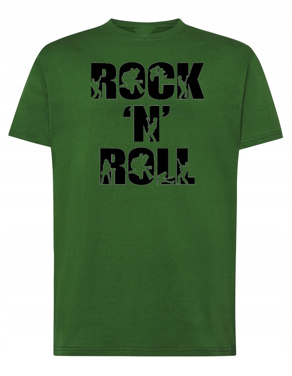 T-Shirt męski nadruk napis Rock'n Roll r.XL
