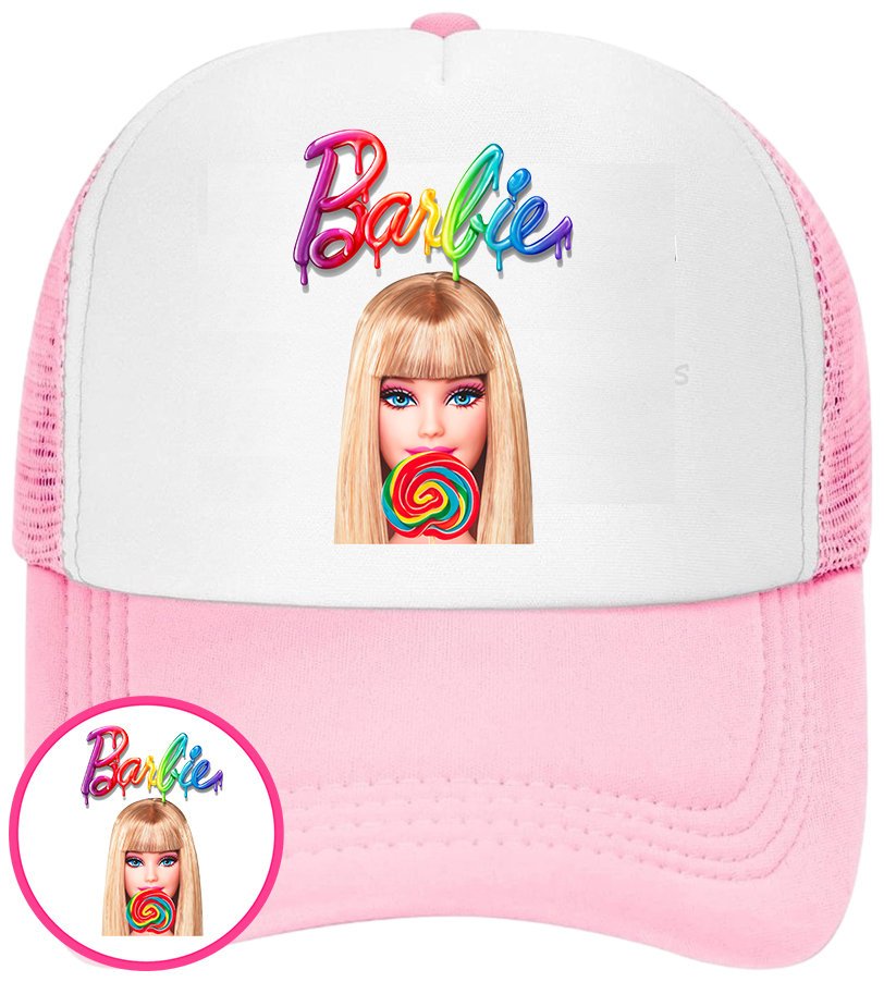 CZAPKA Z DASZKIEM BARBIE DLA DZIECI SIATKA RÓŻOWA BEJSBOLÓWKA