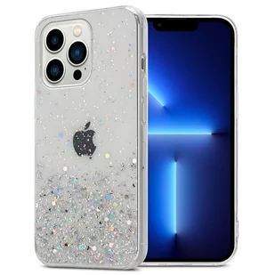 Pokrowiec Do Apple iPhone 13 PRO MAX Etui w Przezroczysty z Brokatem Glitter Obudowa Case Cover TPU Cadorabo - Etui i futerały do telefonów - miniaturka - grafika 1