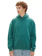 Bluzy męskie - TOM TAILOR Denim Bluza męska, 10778 – zielony Hunter Green, S - miniaturka - grafika 1