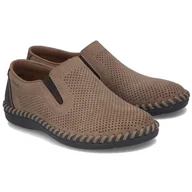 Mokasyny męskie - Mokasyny męskie Rieker B2460-25 BROWN 45 - miniaturka - grafika 1