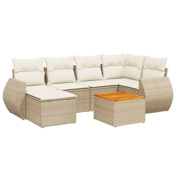 Zestaw mebli ogrodowych z rattanem PE, beżowy, wymiary: 62x62x69 cm, 55x62