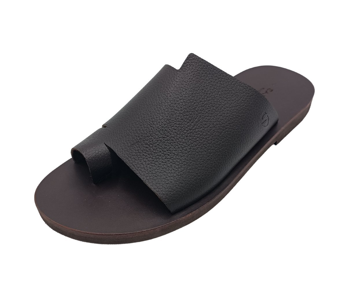 Brązowe klasyczne klapki męskie z naturalnej skóry SANDINISTA S4831 [Rozmiar: 41]