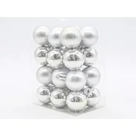 Bombki - Bombka plastikowa 3 cm 24 sztuki srebrny - miniaturka - grafika 1