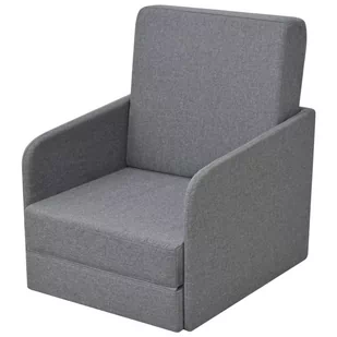 vidaXL Rozkładany fotel tapicerowany 59,5x72x72,5 cm jasny szary 243648 - Fotele - miniaturka - grafika 1