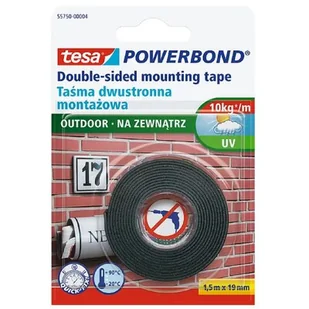 Tesa Taśma montażowa Powerbond Outdoor 19 mm x 1 5 m - Kleje i inne preparaty budowlane - miniaturka - grafika 1
