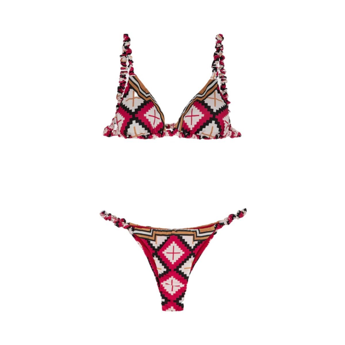 Strój kąpielowy damskie me fui Bikini Triangolo Fantasia Rombi MF24 czerwony
