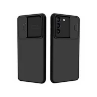 Etui i futerały do telefonów - cofi1453® Silikonowe etui ochronne 360 stopni CamShield Smukłe etui na telefon komórkowy z osłoną aparatu kompatybilne z Samsung Galaxy S21 (G991F) w kolorze czarnym - miniaturka - grafika 1