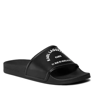 Lagerfeld Klapki KARL KL80908 Black Rubber - Klapki i japonki damskie - miniaturka - grafika 1