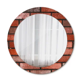 Okrągłe Lustro Ścienne Czerwona cegła 70cm - Lustra - miniaturka - grafika 1