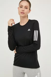 Bluzki damskie - adidas Performance longsleeve do biegania Own The Run kolor czarny - grafika 1