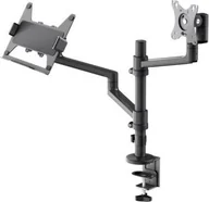 Uchwyty do monitorów - Goobay Uchwyt do monitora Deluxe z ramieniem na laptopa, czarny RB74417 - miniaturka - grafika 1