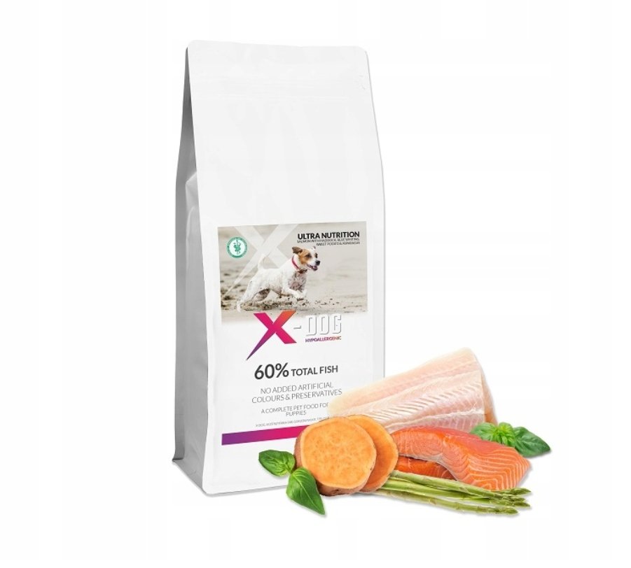 X-DOG GF PUPPY ŁOSOŚ PLAMIAK BATAT I SZPARAGI 12KG