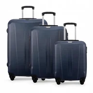 Walizki - PUCCINI Zestaw Komplet WALIZEK Podróżnych ABS Na Kółkach 3w1 ABS03 7A - miniaturka - grafika 1