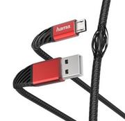 Kable USB - Hama Kabel Micro USB USB Extreme 1.5 m Czarno-czerwony - miniaturka - grafika 1