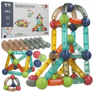 KLOCKI MAGNETYCZNE EDUKACYJNE 3+ Magnetic sticks Z505 - Klocki - miniaturka - grafika 1