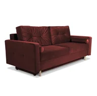 Sofy i kanapy - Sofa STELLA w kolorze ciemnoczerwonym z funkcją spania i pojemnikiem na pościel - miniaturka - grafika 1