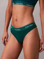 Majtki damskie - Calvin Klein Stringi Kobiety Bawełna zielony jednolity, M - miniaturka - grafika 1