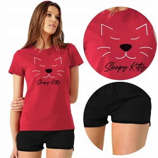 PIŻAMA Damska + Szorty SLEEPY KITTY Różne WZORY M - Piżamy damskie PIŻAMA Damska + Szorty SLEEPY KITTY Różne WZORY M - Piżamy damskie - miniaturka - grafika 1