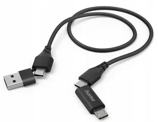 KABEL HAMA 4w1 Typ-C, micro-USB, USB-A Czarny - Kable USB - miniaturka - grafika 1