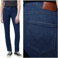 Spodnie damskie - Wrangler SLIM elastyczne proste wysokie damskie spodnie jeansowe W36 L32 - miniaturka - grafika 1
