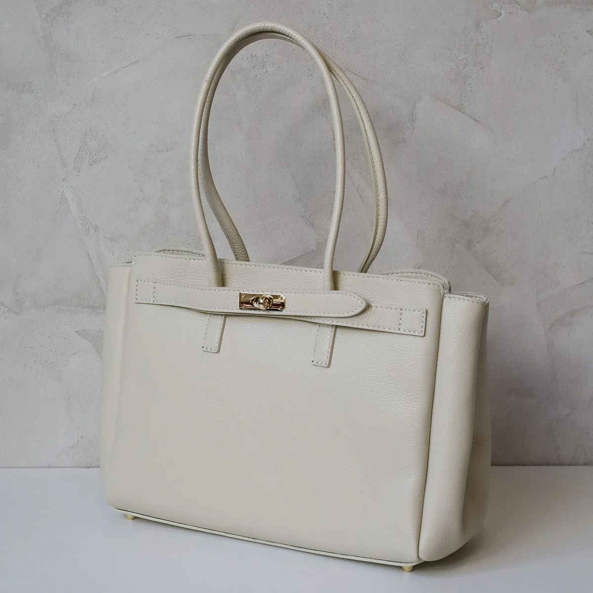 Torebka damska skórzana shopper Camilla Beige